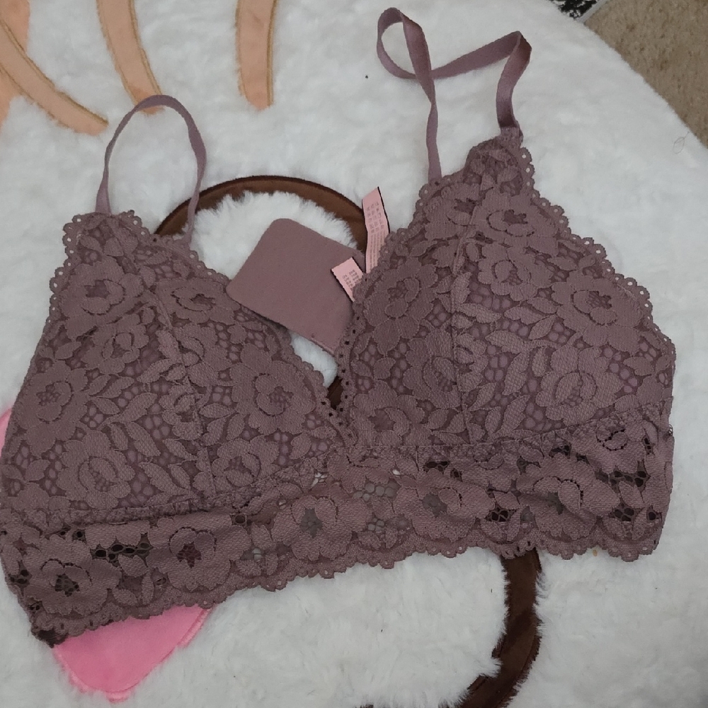 Floral Lace nursing bra Bralette in Dusty Purple